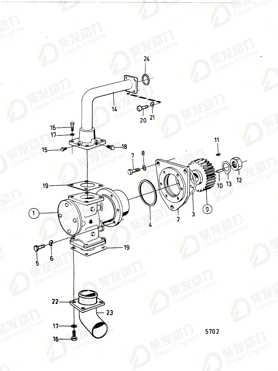 VOLVO Hose attachment 842028 Drawing